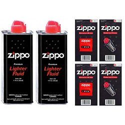 Lote de botes de gas para rellenar mecheros zippo(2 unidades, incluye 12 sílex y 2 mechas)