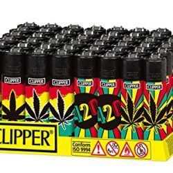 48 mecheros Clipper Large Leaves Colors G 1 Box con expositor