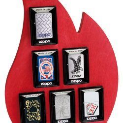 VITRINA DE MADERA PARA MECHEROS ZIPPO VETRINETTA EXPOSITOR EXPO FLAME DE 6