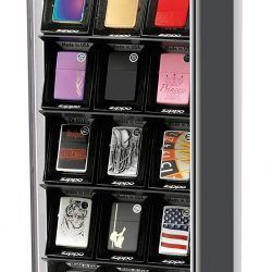 VITRINA PARA MECHERO ZIPPO SOPORTE GIRATORIO CRISTAL, 30 CM